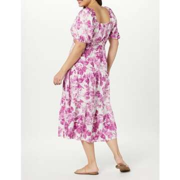 Anaya Square Neck Tiered Maxi Dress in Floral Print