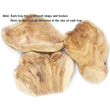 EWEIGEER Hand-Carved Wooden Serving Tray 12.5 Inches