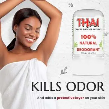 2-PACK Thai Crystal Deodorant Salt Stone - Clinically Tested, Dermatologist Approved - Natural Unscented for Women Men & Teens