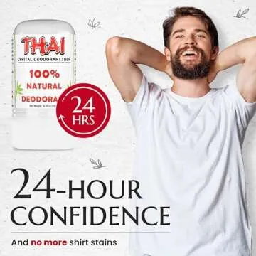 2-PACK Thai Crystal Deodorant Salt Stone - Clinically Tested, Dermatologist Approved - Natural Unscented for Women Men & Teens