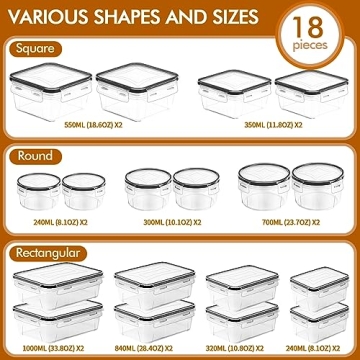 HKJ Chef 36-Pcs Food Containers Set for Easy Storage