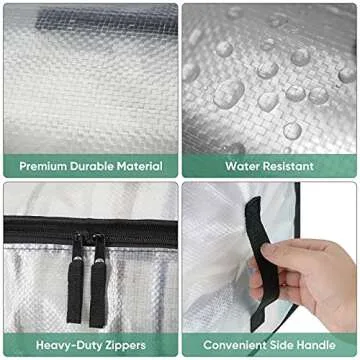 BALEINE 8-Pack Oversized Moving Bags with Reinforced Handles, Heavy-Duty Storage Tote for Clothes, Moving Supplies (Clear, 8-Pack)