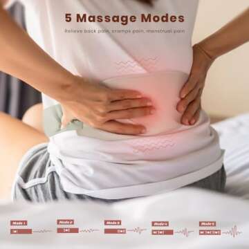 Portable Heating Pad for Cramps and Back Pain, Menstrual Cramp Relief Wearable Heating Pad for Women and Girls, Wireless Heating Pads with 3 Temperature Setting & Battery Powered