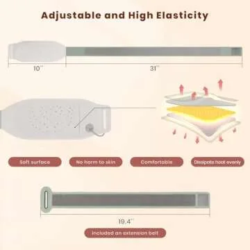 Portable Heating Pad for Cramps and Back Pain, Menstrual Cramp Relief Wearable Heating Pad for Women and Girls, Wireless Heating Pads with 3 Temperature Setting & Battery Powered