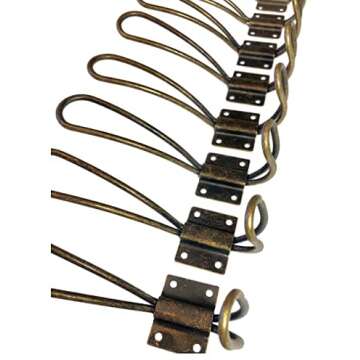 HOOXX 10 Pack of Rustic Coat Hooks | Decorative Vintage Hangers with Metal Screws Included | Wall Mounted Hard Antique Industrial Heavy Duty Hook Set | Best for Farmhouse Shabby Chic Hanging Look