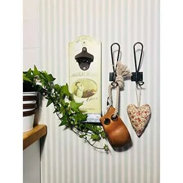 HOOXX Rustic Coat Hooks - Vintage Wall Hangers Set of 10