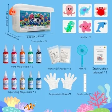 Kiditos Magic Water Elf Toy Kit with Colorful Gels and Molds