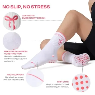 Cool Pilates Socks with Grips for Women - Stylish Comfort