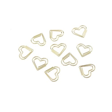 Coshar Gold Heart Shape Paper Clips 50pcs for Organizing