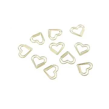 Coshar Gold Heart Shape Paper Clips 50pcs for Organizing
