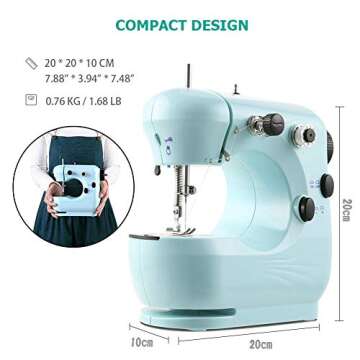 Mini Sewing Machine for Thick Fabrics - Easy to Use with Foot Pedal