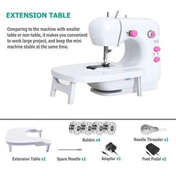 Mini Sewing Machine for Thick Fabrics - Easy to Use with Foot Pedal