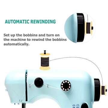 Mini Sewing Machine for Thick Fabrics - Easy to Use with Foot Pedal