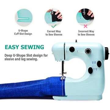 Mini Sewing Machine for Thick Fabrics - Easy to Use with Foot Pedal