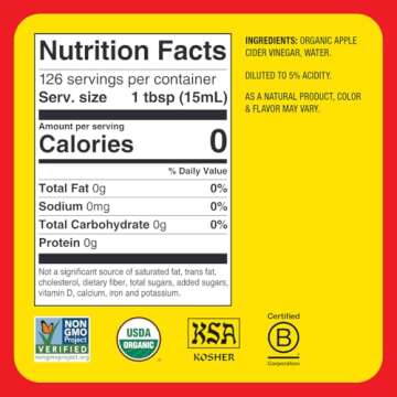 Bragg Organic Apple Cider Vinegar with the Mother - 64 fl oz - Raw and Unfiltered