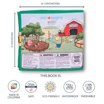 Bilingual Quiet Book for Toddlers | Written in English and Spanish | 5 Finger Puppets and 1 Plush Toy Included | Montessori Inspired for Toddlers | Carry on Travel Toy | Libros en Español para Niños.