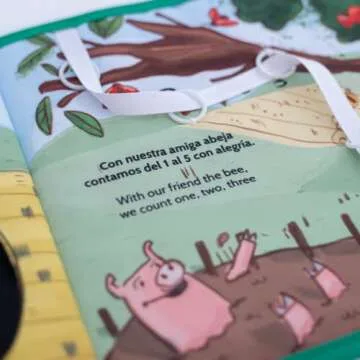 Bilingual Quiet Book for Toddlers | Written in English and Spanish | 5 Finger Puppets and 1 Plush Toy Included | Montessori Inspired for Toddlers | Carry on Travel Toy | Libros en Español para Niños.