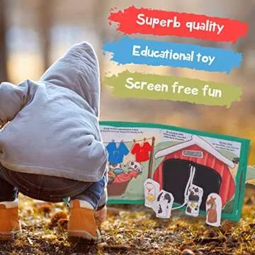 Bilingual Quiet Book for Toddlers | Written in English and Spanish | 5 Finger Puppets and 1 Plush Toy Included | Montessori Inspired for Toddlers | Carry on Travel Toy | Libros en Español para Niños.