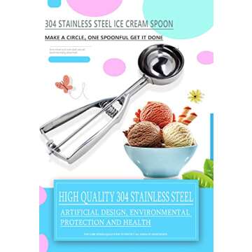 Cookie Scoop, Ice Cream Scooper set with Trigger, Small, Medium and Large Stainless Steel Cookie Scoops Set of 3 for Baking, Ergonomic Handle Cookie Dough Scoop, 3 PACK