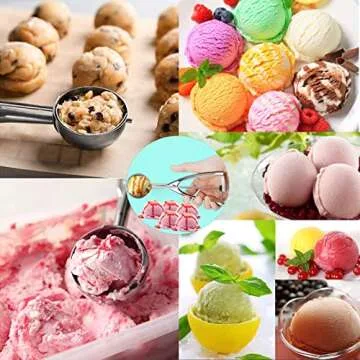 Cookie Scoop, Ice Cream Scooper set with Trigger, Small, Medium and Large Stainless Steel Cookie Scoops Set of 3 for Baking, Ergonomic Handle Cookie Dough Scoop, 3 PACK