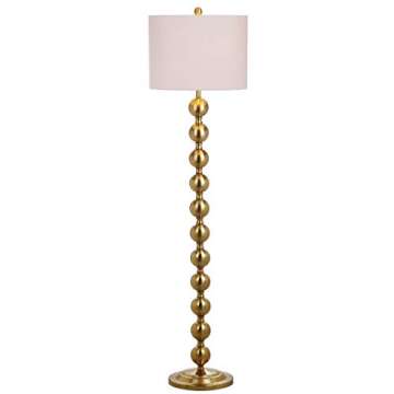 SAFAVIEH Lighting Collection Reflections Modern Farmhouse Stacked Ball Brass 59-inch Living Room Bedroom Home Office Standing Floor Lamp (LED Bulb Included)