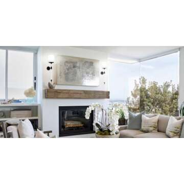 HEQIQEH 2 Pack Modern Battery Operated Wall Sconce Wall Light with Torche White Linen Fabric Shade, ...