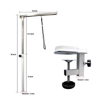 Flying Pig 38" Medium Size Heavy Duty Stainless Steel Frame Foldable Dog Pet Grooming Table (38x22", Black)