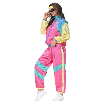 Buy COREWO Women 80s Tracksuit Retro Hip Hop Windbreaker