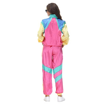 Buy COREWO Women 80s Tracksuit Retro Hip Hop Windbreaker