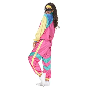 Buy COREWO Women 80s Tracksuit Retro Hip Hop Windbreaker