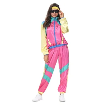 Buy COREWO Women 80s Tracksuit Retro Hip Hop Windbreaker