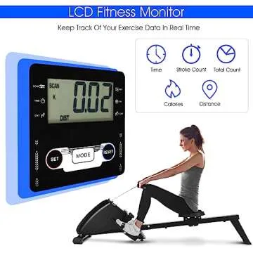 Goplus Magnetic Rowing Machine for Full Body Home Workouts