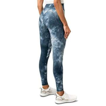 Kamo Fitness High Waisted Yoga Pants 25" Inseam Ellyn Leggings Butt Lifting Tie Dye Soft Workout Tights (Blue Tie Dye, S)