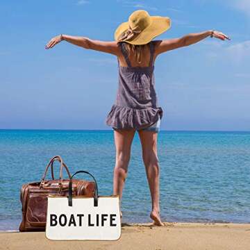 Santa Barbara Design Studio Tote Bag For Women Hold Everything 100% Cotton Canvas Shoulder Bag with ...