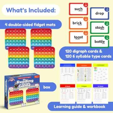 THE FIDGET GAME Science of Reading Flash Cards & Popping Mats - Master Digraphs & Syllables - Engagi...
