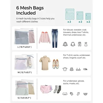 SONGMICS Laundry Hamper with Lid, 110L Clothes Hamper with 2 Removable Liner Bags, 6 Mesh Bags, Wicker Laundry Basket, Double Laundry Hamper for Bathroom, 13 x 22.4 x 23.6 Inches, Natural ULCB52NL