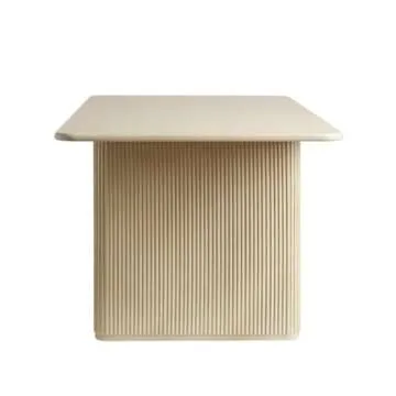 Pemberly Row Vertical Reeded Wood Plinth-Base Dining Table - 68 Inch - Birch