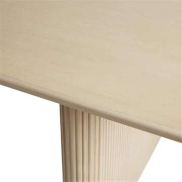Pemberly Row Vertical Reeded Wood Plinth-Base Dining Table - 68 Inch - Birch