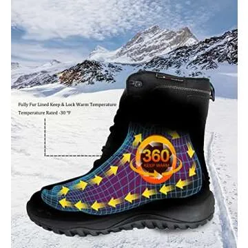 ROCKMARK Men's Winter Snow Boots - Waterproof & Warm Gear