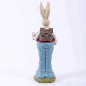 Charming Hand-Painted Easter Bunny Figurines 6.1 Inches
