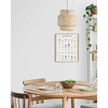 RipGrip Drink Wall Art - Alcohol Wall Art and Menu Bar Print for Wall Decor, Bar Wall Decor, Bar Pic...