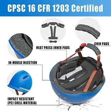 CELOID Kids Helmet,Baby Bike Helmets for Ages 8-10-16 Years Boys Girls,Adjustable Multi-Sport Cycling Skateboard Roller Skat Scooter Rollerblade Balance Skateboarding Helmet,Blue
