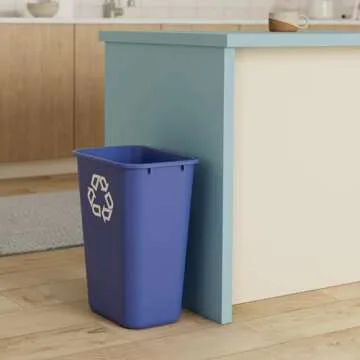 Rubbermaid Commercial Products 41 Quart Recycling Bin - Blue for Home/Office