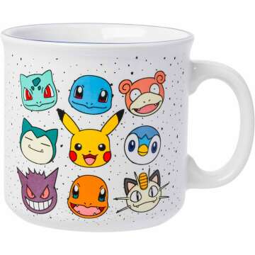 Pokemon Camper Mug Featuring Bulbasaur, Pikachu and More