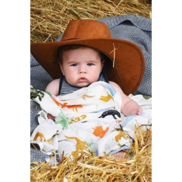 Aenne Baby Muslin Swaddle Blanket Dinosaur Print Ultra-Soft