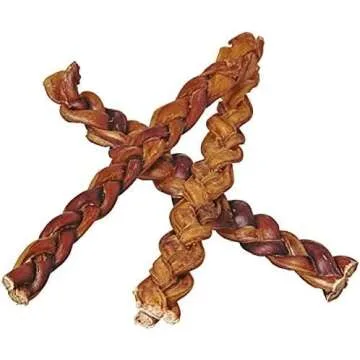 Pawstruck Natural 12" Braided Bully Sticks for Dogs – Tough, Long-Lasting, Rawhide-Free, Low-Odor, Single Ingredient Chew Treat for Aggressive Chewers – 5 Count – Packaging May Vary