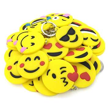 OHill Keychains, 40 Pack Top 8 Popular Keyrings Party Favor Supplies Summer Camp Prizes Carnivals Classroom Rewards Party Favor Bags,Multi-color