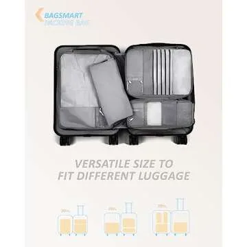 BAGSMART 4 Set Compression Packing Cubes for Travel, Lightweight Vacation Travel Essentials for Men, Travel Accessories for Suitcase Organizer Bags Set, Durable Luggage Organizer Travel Bags