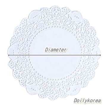 Doilykorea- 250pcs Premium 3.5 inch Round Lace paper doilies- Non-Dust, Clean Cut, Simple design: Pa...