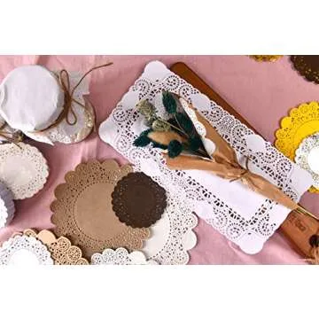 Doilykorea- 250pcs Premium 3.5 inch Round Lace paper doilies- Non-Dust, Clean Cut, Simple design: Party/Gift/for Cake Crafts/Home Decoration Weddings Table settings Placemat [3.5", pure White]